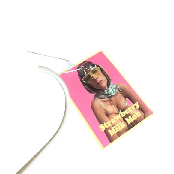 Strawberry Milk Mob Women’s Film Noir Black White String Bikini Set NWT - Picture 4 of 10